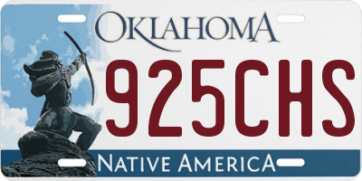 OK license plate 925CHS