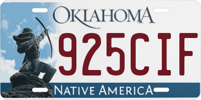 OK license plate 925CIF