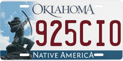 OK license plate 925CIO