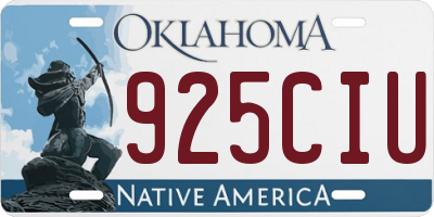 OK license plate 925CIU