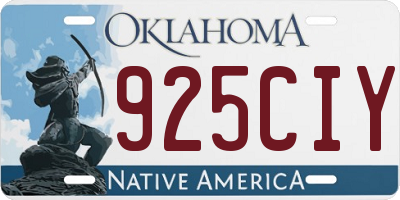 OK license plate 925CIY