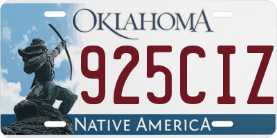 OK license plate 925CIZ