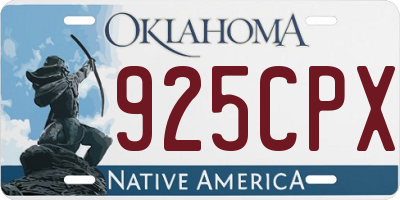 OK license plate 925CPX