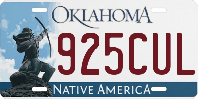 OK license plate 925CUL