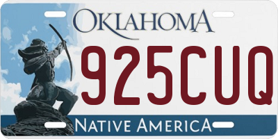 OK license plate 925CUQ