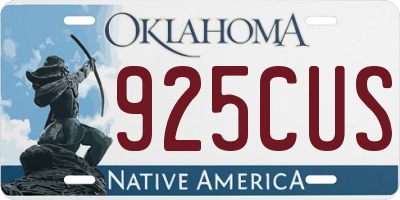 OK license plate 925CUS