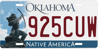 OK license plate 925CUW