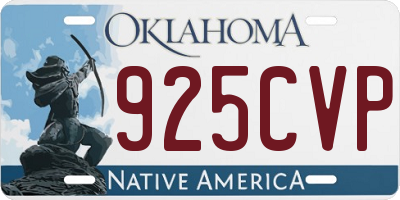OK license plate 925CVP