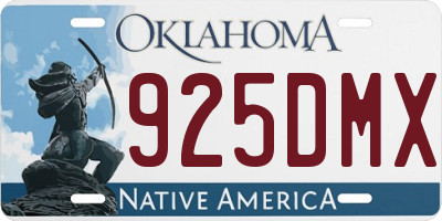 OK license plate 925DMX