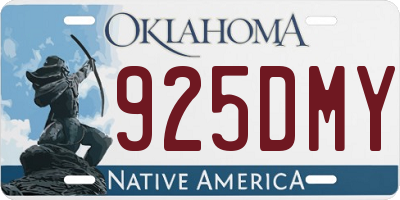 OK license plate 925DMY