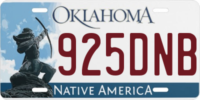 OK license plate 925DNB