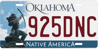OK license plate 925DNC
