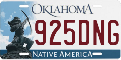 OK license plate 925DNG