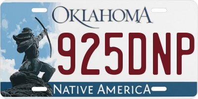 OK license plate 925DNP