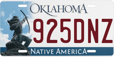 OK license plate 925DNZ