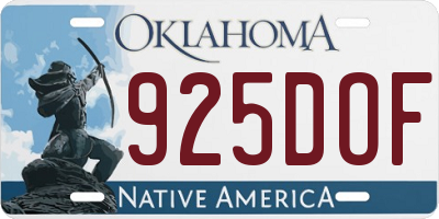 OK license plate 925DOF
