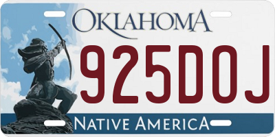 OK license plate 925DOJ