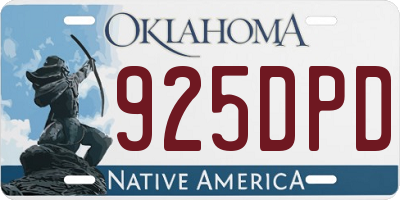 OK license plate 925DPD