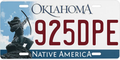 OK license plate 925DPE