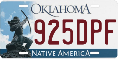 OK license plate 925DPF