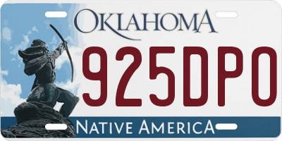 OK license plate 925DPO