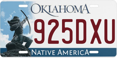 OK license plate 925DXU