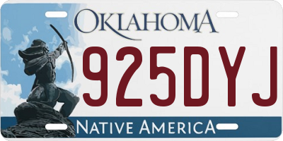 OK license plate 925DYJ