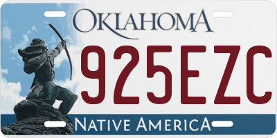 OK license plate 925EZC