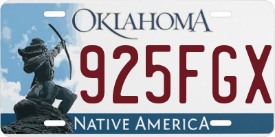 OK license plate 925FGX
