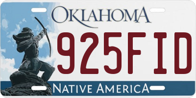OK license plate 925FID