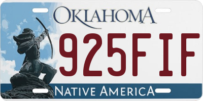 OK license plate 925FIF