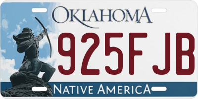 OK license plate 925FJB