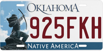 OK license plate 925FKH