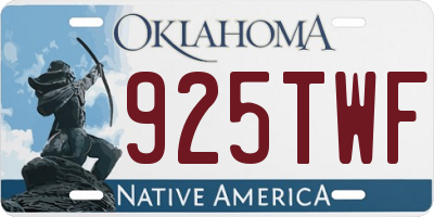 OK license plate 925TWF