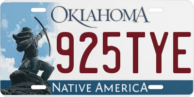 OK license plate 925TYE
