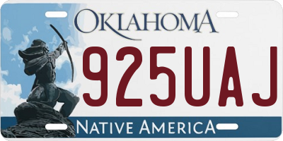 OK license plate 925UAJ