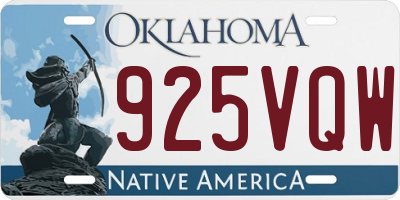 OK license plate 925VQW