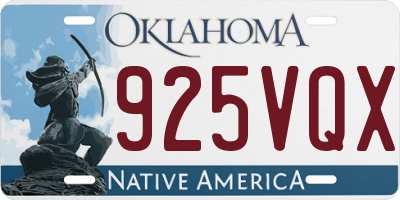 OK license plate 925VQX