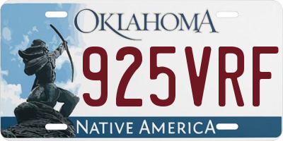 OK license plate 925VRF