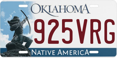 OK license plate 925VRG