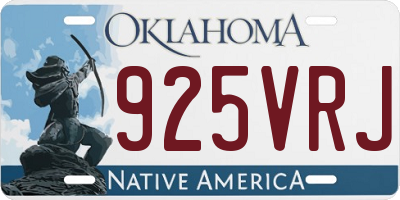 OK license plate 925VRJ
