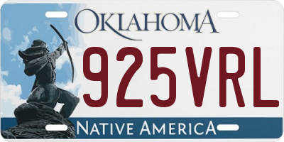 OK license plate 925VRL