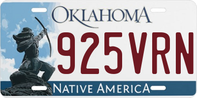 OK license plate 925VRN