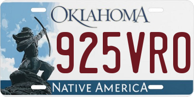 OK license plate 925VRO