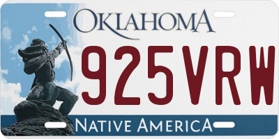 OK license plate 925VRW