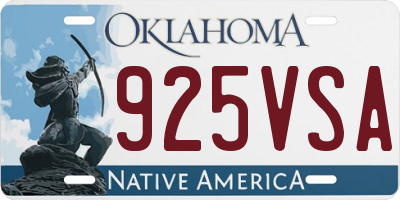 OK license plate 925VSA