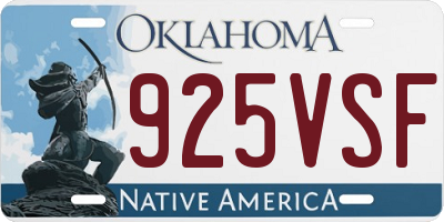 OK license plate 925VSF