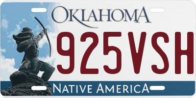 OK license plate 925VSH