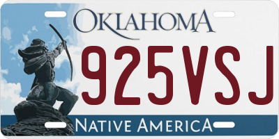 OK license plate 925VSJ