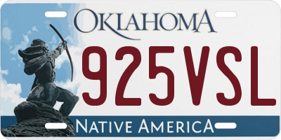 OK license plate 925VSL